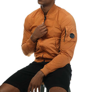 Veste bomber décontractée pour homme, grande taille, couleur unie, style vintage, fermeture éclair, polyester tricoté, printemps, automne, hiver - Product Image 4