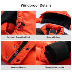 Chaqueta acolchada larga de invierno de talla grande 2024 con capucha de piel chaquetas acolchadas de algodón cálido para hombres transpirable, de talla grande - Product Image 6