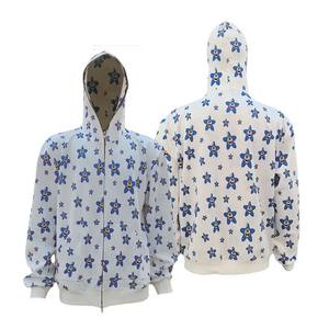 Personalizado doble cremallera 400gsm transpirable secado rápido polar Sudadera con capucha de gran tamaño Vintage Zip up Hoodies - Product Image 6