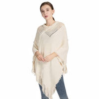 LRTOU – Nouveau Poncho Châle Long Multifonctionnel en Chenille Tricotée au Crochet pour Femme, Motif Pompons, en Polyester Uni, Idéal Hiver