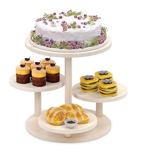 Support de service de gâteau en bois de conception moderne support de gâteau de décoration de mariage de forme personnalisée décorative de partie au prix bon marché. - Product Image 2