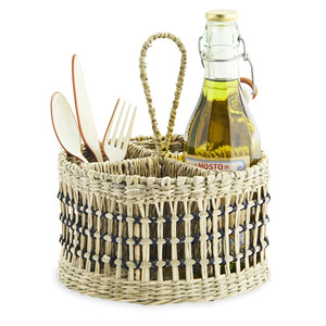 Porte-ustensiles en herbe de mer tissé à la main, prix bas, contenant à couverts en paille, porte-couverts en herbe de mer - Product Image 2