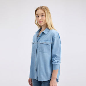 Nardon Apparel Trending Wholesale Primavera 2025 Nueva moda Manga Denim Camisa suelta para mujer - Product Image 1