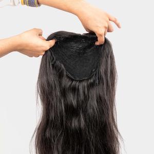 Super doble dibujado Pixie Curl Raw indio Peluca de cabello humano 250 densidad Natural negro encaje tupé hecho a máquina peluca para mujeres - Product Image 5