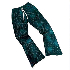 Pantalones Deportivos Acampanados para Hombre, Pantalones de Chándal Personalizados de Estilo Urbano, Pantalones Deportivos Acampanados de Felpa Francesa Vintage, Pantalones Jogger con Lavado Ácido y Decoloración al Sol - Product Image 4