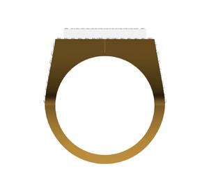 Anillo de Compromiso con Diamantes Redondos de Corte Brillante, Engaste Pavé, Chapado en Oro Amarillo, Certificado IGI, Excelente Regalo para Hombres y Mujeres - Product Image 4