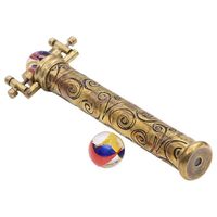 Brass Large Marble Scope Kaleidoscope 4 Interchangeable Glass Marbles Solid Acid-Etched Bronze Finish Luxury Handmade Brass Body