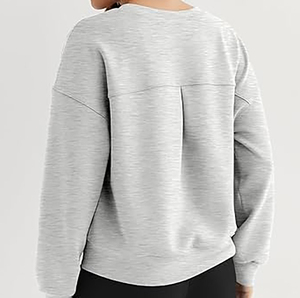 Sweatshirts tricotés OEM Crewneck casual Broderie Lettres Loose Drop Shoulder Figures Manches Longues Respirant Écologique - Product Image 6