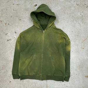 Sudadera con capucha de felpa francesa 100% algodón, personalizada, con efecto desgastado, decolorada por el sol, lavado ácido, vintage, con efecto destruido, gruesa, con estampado otoñal - Product Image 3