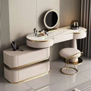 Conjunto de muebles de <span class=keywords><strong>dormitorio</strong></span> modernos: LED iluminado con espejo tocador, ecológico, duradero, libremente retráctil, de madera - Product Image 1