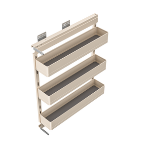 Organizzatori per Armadi da Cucina a 3 Ripiani in Alluminio con Cassetti Scorrevoli, Cestelli Estraibili per Spezie, Oro Champagne, Ecologici - Product Image 2