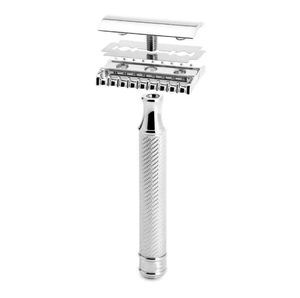 มีดโกนนิรภัยขอบสองชั้นสำหรับผู้ชายและผู้หญิงมีดโกนสแตนเลสขัดเงาแบบแมนนวลสำหรับผู้ชายและผู้หญิง - Product Image 1