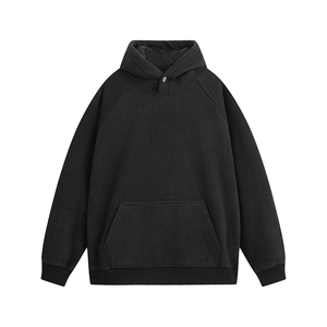 Custom embroidered 100% cotton stringless hoodie streetwear designer heavyweight oversize <b>pullover</b> <b>men</b> fleece terry hoodies - Product Image 3