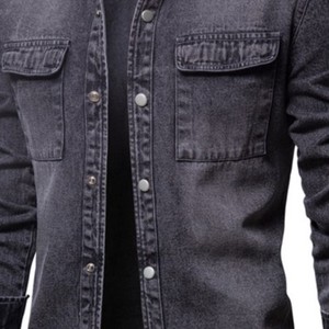Meilleures ventes Veste en jean légère pour homme avec logo personnalisé Meilleur prix de gros Tendance Logo Position à l'avant - Product Image 2