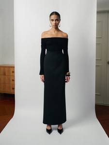 Premium Quality <b>Skirts</b> For Women Back Slit Obie <b>Maxi</b> <b>Skirt</b> Rayon Spandex Woven Fabric Women Clothing Whiteant Made In Vietnam - Product Image 3