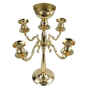 High Quality Silver Metal <b>Candelabra</b> With 5 Arms & Custom Color Wedding Centerpiece Home Decor for Sale at Wholesale - Product Image 2