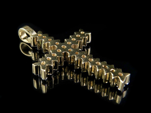 จี้เพชรแบบไขว้สไตล์ฮิปฮอปทรงกลมสำหรับผู้ชายผู้หญิงเครื่องประดับแฟชั่นทางศาสนาที่มี S925เย็น - Product Image 6