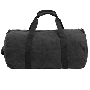 Sac de voyage en toile 30-40L noir avec fermeture éclair et doubles poignées - Product Image 1