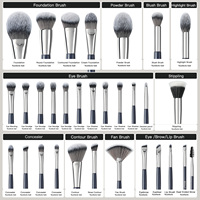 Nouvel ensemble de pinceaux de maquillage professionnels tendance, logo personnalisé, poils synthétiques, fond de teint, fard à paupières, anticernes, kit de pinceaux de maquillage