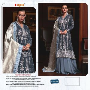Tendance Designer Hiver Collection Velours Salwar Kameez Palazzo Costume pour Mariage et Festival Porter d'Inde - Product Image 2