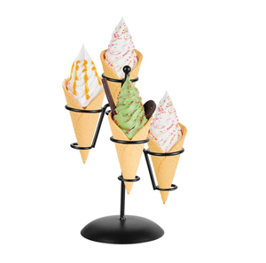 Présentoir de cornet de glace en métal personnalisé 1 trou support transparent pour cornet de glace vaisselle de fête d'anniversaire décoratif - Product Image 4