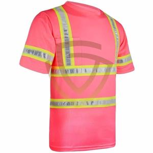 เสื้อยืดเพื่อความปลอดภัยของผู้ชายเสื้อยืดโพลีเอสเตอร์สะท้อนแสงระบายอากาศได้ดีมองเห็นได้ชัดเจนขนาดพิเศษผลิตในปากีสถาน - Product Image 3