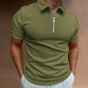 Polo clásico de manga corta para hombre, camisa de polo con botones para golf al aire libre, informal, básico, con botones en la parte delantera, verano, estampado de lona de ajuste Regular - Product Image 2
