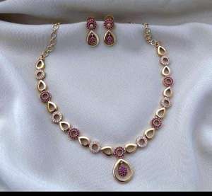 Conjunto de collar con acabado mate CZ de alta calidad para mujer, Ideal para fiestas, ropa informal y Formal, collar sencillo de lujo con pendientes - Product Image 4