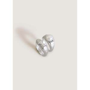 Edith <b>Silver</b> Pearl <b>Ring</b> <b>Stack</b> - Product Image 3