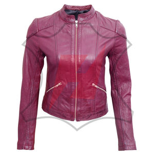 Veste en cuir coupe-vent de haute qualité pour femmes pour la saison automne-hiver en cuir d'agneau respirant Veste en cuir pour femmes - Product Image 1