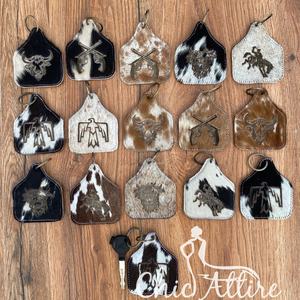 Vente en gros de porte-clés en cuir de vachette, gravure laser, porte-clés unisexe en cuir véritable de luxe, porte-clés d'accessoires - Product Image 1