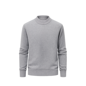 Pull en tricot côtelé pour homme avec fermeture à zip 1/4, couleur unie, vêtement d'automne - Product Image 2