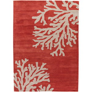 Alfombra de Lana Hecha a Mano Acar, Color Rojo Naranja, Alfombra Moderna para Sala de Estar, Pasillo, Forma Rectangular, 10 mm, Viscosa, para Adolescentes-Tac-423 - Product Image 1