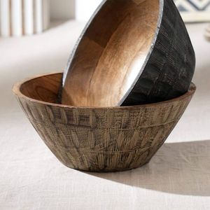 Vajilla de madera Natural más vendida, cuenco de arroz creativo de cocina, cuencos grandes de sopa de ensalada sólida de madera de Acacia y Mango - Product Image 2