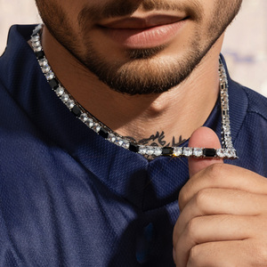 This Tennis Necklace Is an Essential to Your Jewelry Collection From 14kt White Gold with Moissanite Diamonds Perfect for Unisex - Product Image 2