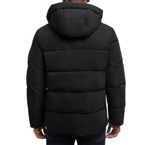 Premium Quality Men Polyester Nylon Mix Zipper <b>Quilted</b> Puffer Jacket With Hood and Front Pockets for Sale in Cheap Rates - Product Image 3