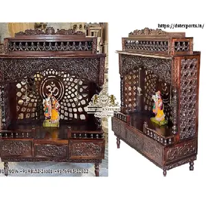 Comprar Om Jali Design Mandir con esmalte de nuez Comprar Templo blanco moderno para el hogar Aspecto atractivo Mandirs modernos para la habitación de Pooja