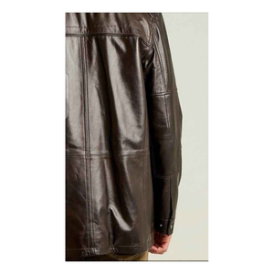 Grossiste Fashion Wear Veste en cuir Veste en cuir véritable pour hommes avec fermeture éclair produit à vendre - Product Image 3