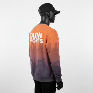Sun Fade Sweatshirt Premium 340 GSM Cotton Polyester Fleece Gradient <b>Orange</b> Purple DTG Custom Logo Basics Sweatshirts - Product Image 4