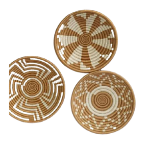 Assiette jonc de mer panier décoration murale faite à la main avec rotin bambou osier Vietnam artisanat rustique écologique pour Boho salon - Product Image 1