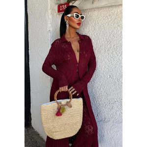 ชุดคาร์ดิแกนลูกไม้ฉลุลายบริดเจ็ต รุ่น 9881 ระบายอากาศได้ดี ทรงยาว - Product Image 3