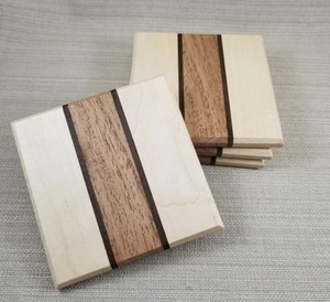 Sous-verre en bois carré contemporain résistant à la chaleur et écologique ensemble de 4 pour restaurants hôtels portions de dîner noyer prix de gros - Product Image 3