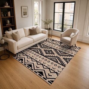 Tapis de salon en chenille antidérapant RUGS DEPOT LXDP-0885, motif designer or terre cuite, imprimé numériquement, lavable en machine, vente en gros - Product Image 2