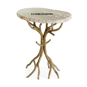 เฟอร์นิเจอร์อลูมิเนียมโลหะทรงกลมโต๊ะข้างตกแต่งมุมสีทองสไตล์แฟนซีแฮนด์เมดใหม่ล่าสุดห้องนั่งเล่นบ้าน - Product Image 3