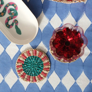 Juego de Posavasos de Pasto Marino Tejidos a Mano, Posavasos de Mimbre Natural, Ecológicos, Decoración Rústica Boho para Mesa de Comedor - Product Image 5