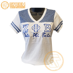 Wholesale Customized Zeta Phi Beta Cotton T-Shirt High Quality Sorority Apparel Women Fraternity All Seasons <b>Plain</b> Dyed - Product Image 4