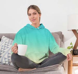 Sweat à capuche décontracté bleu pour hommes Nouveau sweat-shirt blanchi par sublimation Pull à capuche de plage - Product Image 1