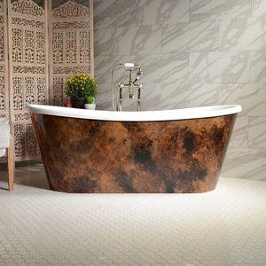 Bañera de Cobre Sólido Hecha a Mano con Diseño Personalizado, Bañeras de Cobre Puro de la Colección de Bañeras de Cobre - Product Image 4