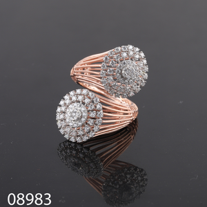 แหวนเกลียวสง่างาม14K/18K โรสโกลด์แลปปลูกเพชรสำหรับผู้หญิงได้รับการรับรองทรงกลมสดใสทันสมัยปาร์ตี้แหวนหมั้นของผู้หญิง - Product Image 5