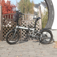 Vélo électrique pliable Naicisports 20 pouces en alliage de magnésium pour trajets urbains courts, 7 vitesses, léger, batterie intégrée au pot de selle, pneus KENDA